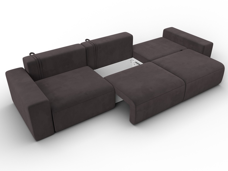 Диван прямой Лига-036 НПБ Классик Лонг, Велюр, SEVEN 727 коричневый