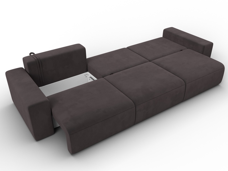 Диван прямой Лига-036 НПБ Классик Лонг, Велюр, SEVEN 727 коричневый