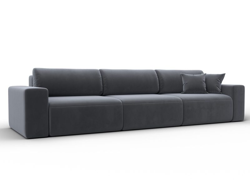 Диван прямой Лига-036 НПБ Классик Лонг, Велюр, SEVEN 17 серый