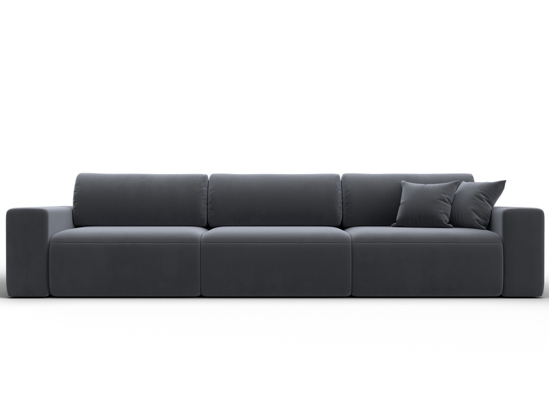 Диван прямой Лига-036 НПБ Классик Лонг, Велюр, SEVEN 17 серый