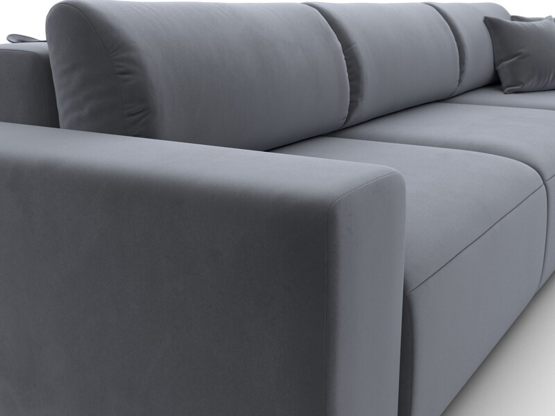 Диван прямой Лига-036 НПБ Классик Лонг, Велюр, SEVEN 17 серый