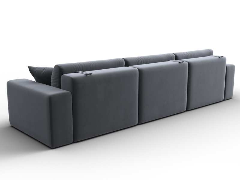 Диван прямой Лига-036 НПБ Классик Лонг, Велюр, SEVEN 17 серый