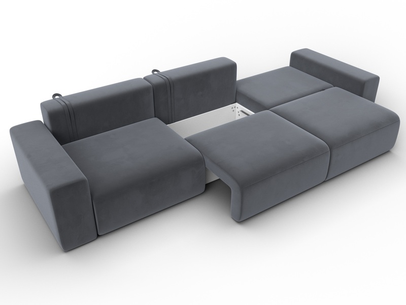 Диван прямой Лига-036 НПБ Классик Лонг, Велюр, SEVEN 17 серый