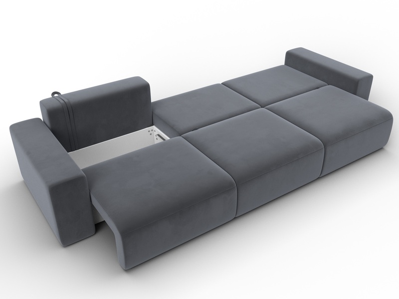 Диван прямой Лига-036 НПБ Классик Лонг, Велюр, SEVEN 17 серый