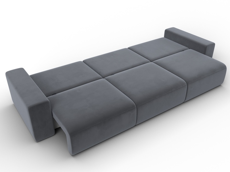 Диван прямой Лига-036 НПБ Классик Лонг, Велюр, SEVEN 17 серый