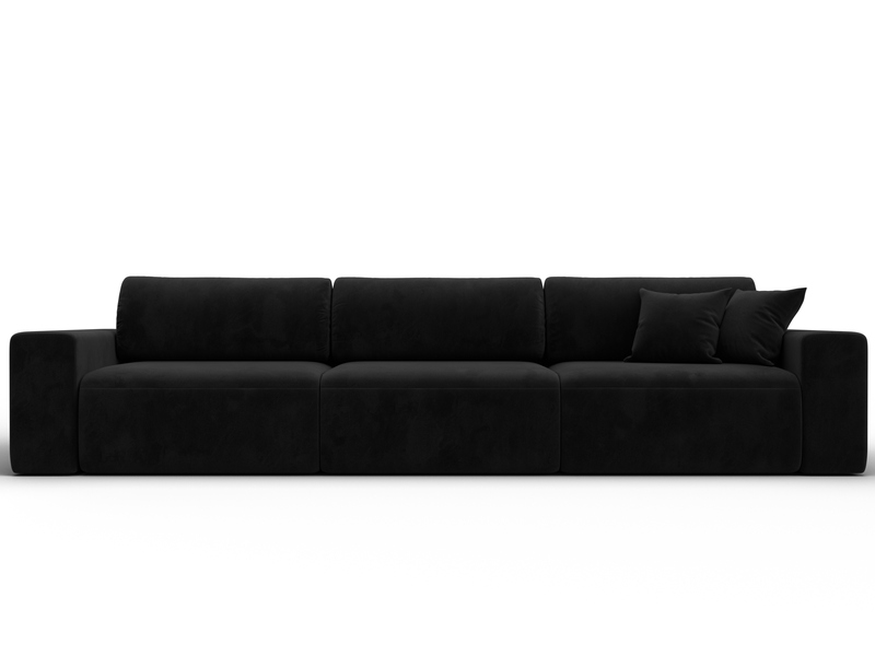 Диван прямой Лига-036 НПБ Классик Лонг, Велюр, SEVEN 35 черный