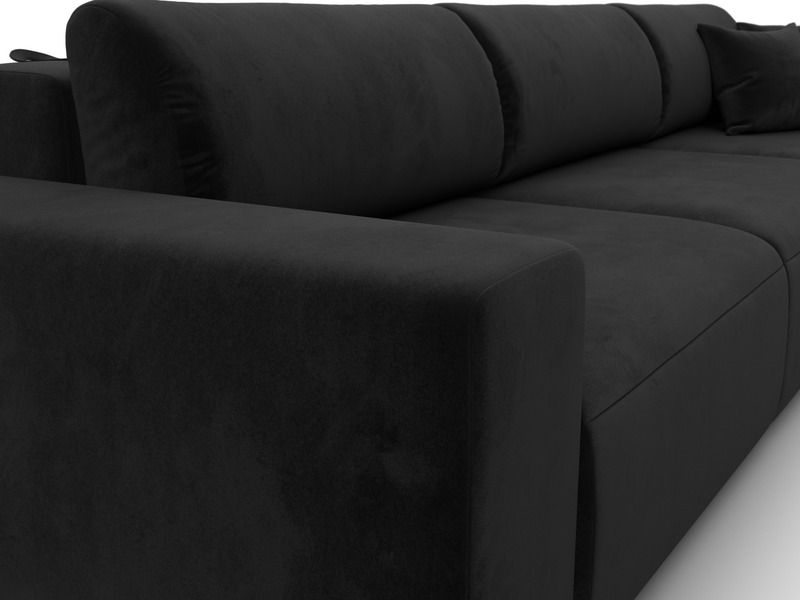 Диван прямой Лига-036 НПБ Классик Лонг, Велюр, SEVEN 35 черный