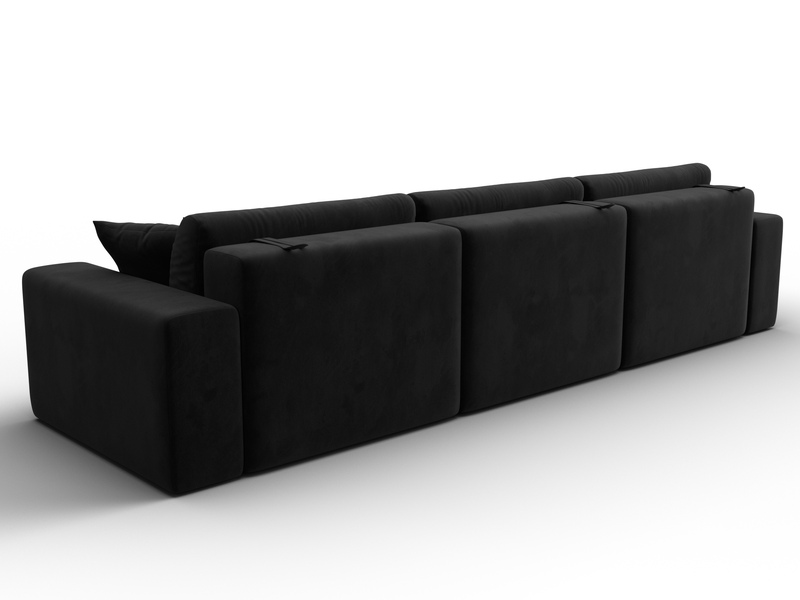 Диван прямой Лига-036 НПБ Классик Лонг, Велюр, SEVEN 35 черный