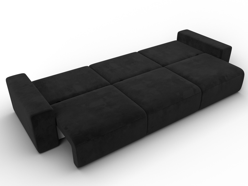 Диван прямой Лига-036 НПБ Классик Лонг, Велюр, SEVEN 35 черный