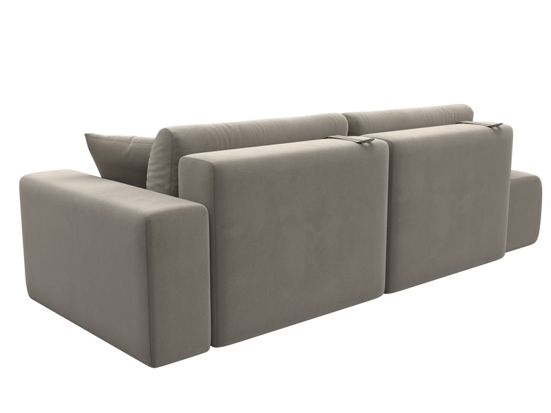 Диван прямой Лига-036 НПБ Модерн подлокотник справа, Микровельвет, Бежевый