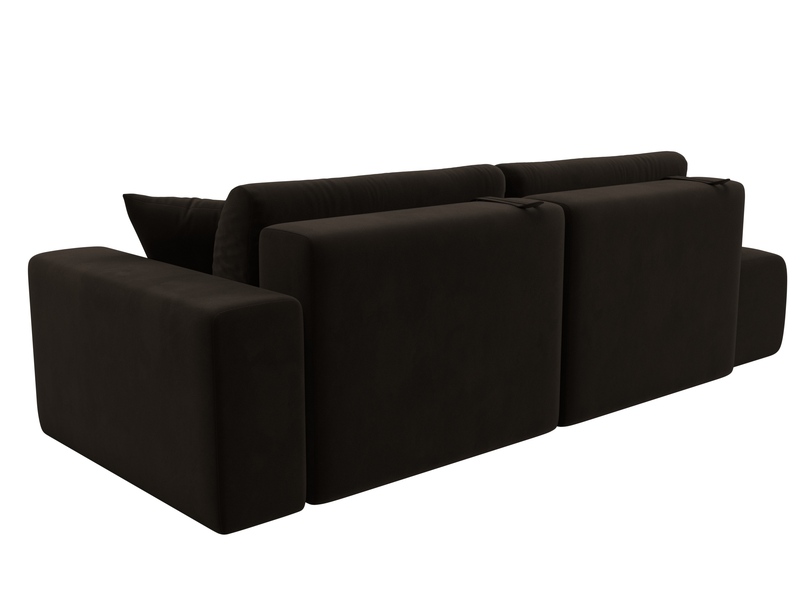 Диван прямой Лига-036 НПБ Модерн подлокотник справа, Микровельвет, Коричневый