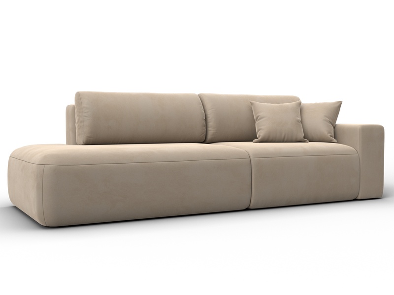 Диван прямой Лига-036 НПБ Модерн подлокотник справа, Велюр, SEVEN 729 бежевый