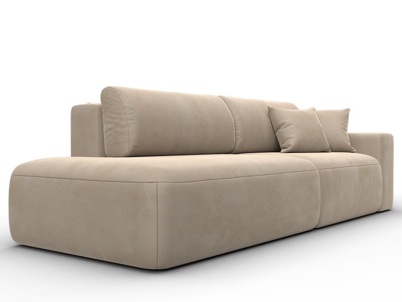 Диван прямой Лига-036 НПБ Модерн подлокотник справа, Велюр, SEVEN 729 бежевый