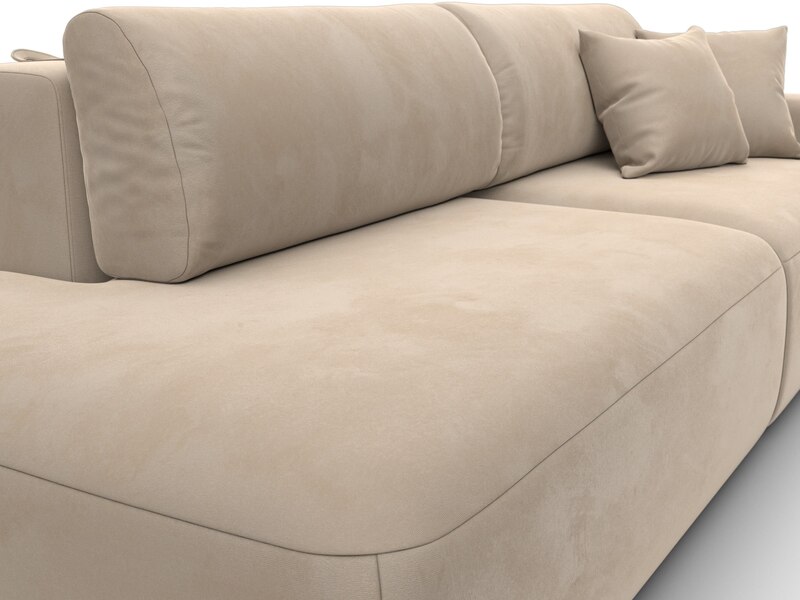 Диван прямой Лига-036 НПБ Модерн подлокотник справа, Велюр, SEVEN 729 бежевый