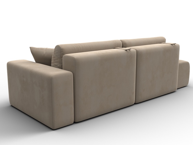 Диван прямой Лига-036 НПБ Модерн подлокотник справа, Велюр, SEVEN 729 бежевый