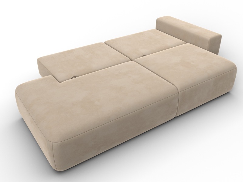 Диван прямой Лига-036 НПБ Модерн подлокотник справа, Велюр, SEVEN 729 бежевый