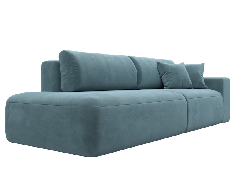 Диван прямой Лига-036 НПБ Модерн подлокотник справа, Велюр, SEVEN 113 бирюзовый