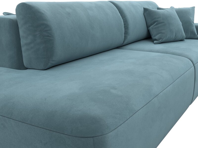 Диван прямой Лига-036 НПБ Модерн подлокотник справа, Велюр, SEVEN 113 бирюзовый