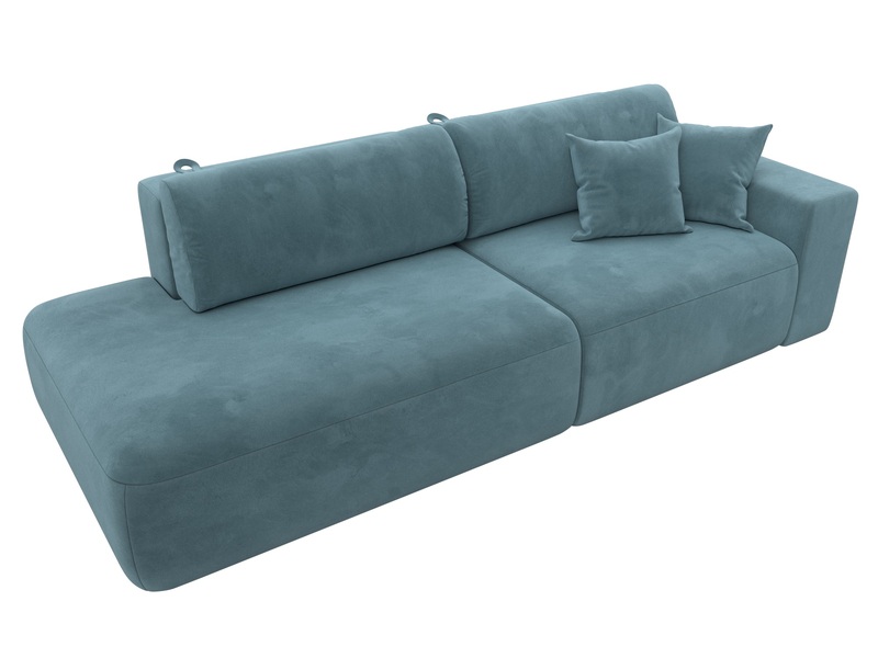 Диван прямой Лига-036 НПБ Модерн подлокотник справа, Велюр, SEVEN 113 бирюзовый