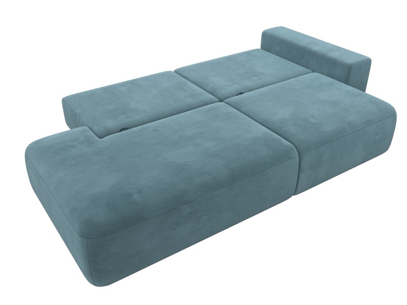 Диван прямой Лига-036 НПБ Модерн подлокотник справа, Велюр, SEVEN 113 бирюзовый