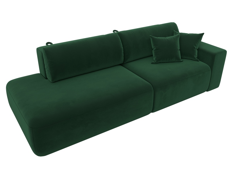 Диван прямой Лига-036 НПБ Модерн подлокотник справа, Велюр, SEVEN 626 зеленый
