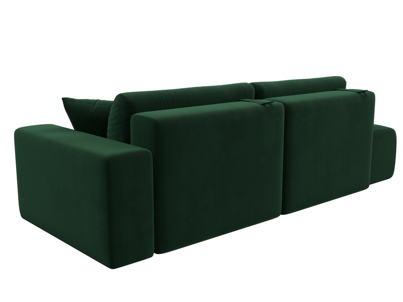 Диван прямой Лига-036 НПБ Модерн подлокотник справа, Велюр, SEVEN 626 зеленый