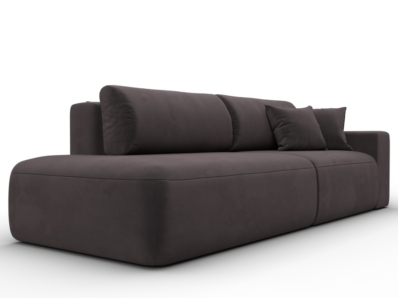 Диван прямой Лига-036 НПБ Модерн подлокотник справа, Велюр, SEVEN 727 коричневый