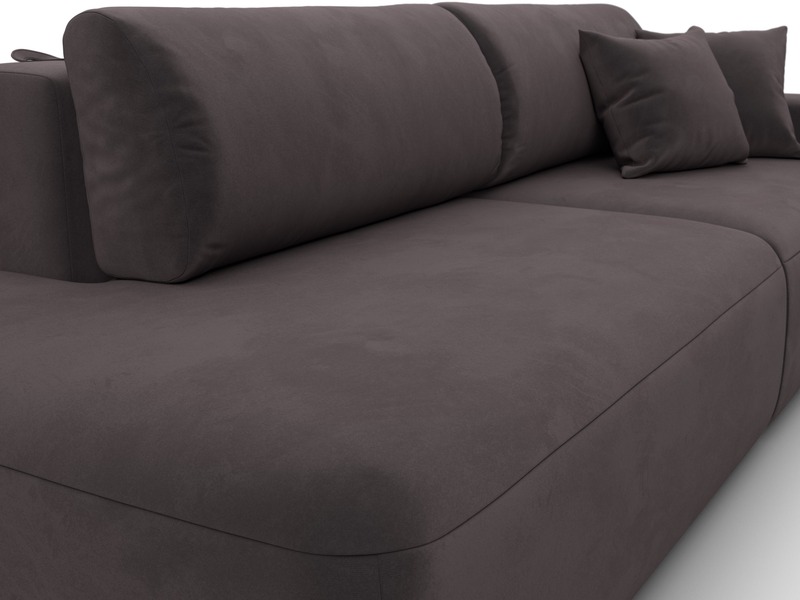 Диван прямой Лига-036 НПБ Модерн подлокотник справа, Велюр, SEVEN 727 коричневый