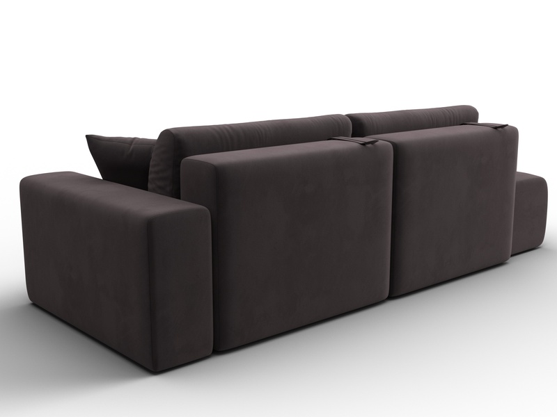 Диван прямой Лига-036 НПБ Модерн подлокотник справа, Велюр, SEVEN 727 коричневый