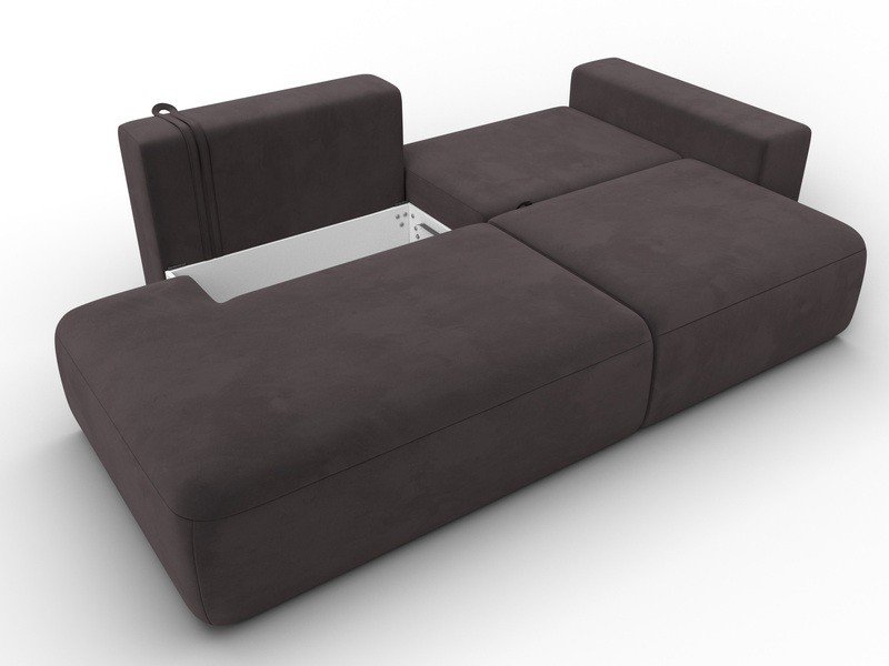 Диван прямой Лига-036 НПБ Модерн подлокотник справа, Велюр, SEVEN 727 коричневый