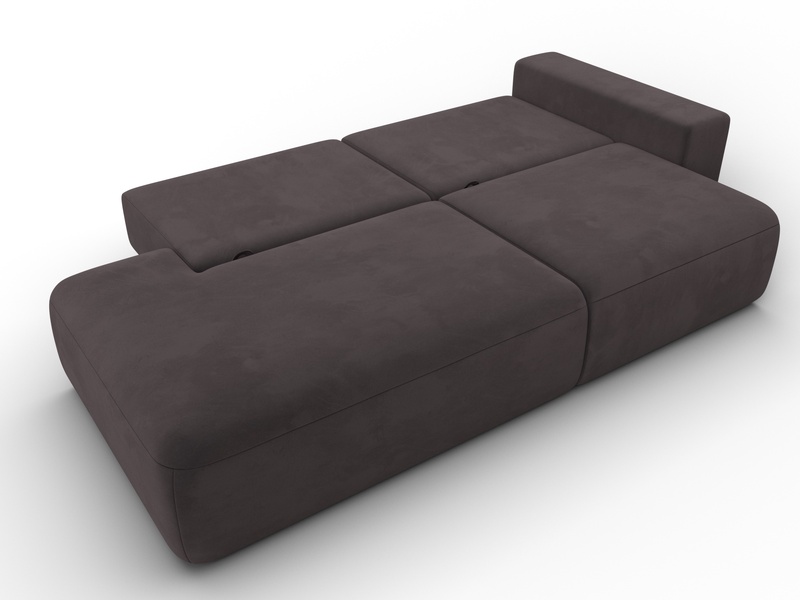 Диван прямой Лига-036 НПБ Модерн подлокотник справа, Велюр, SEVEN 727 коричневый