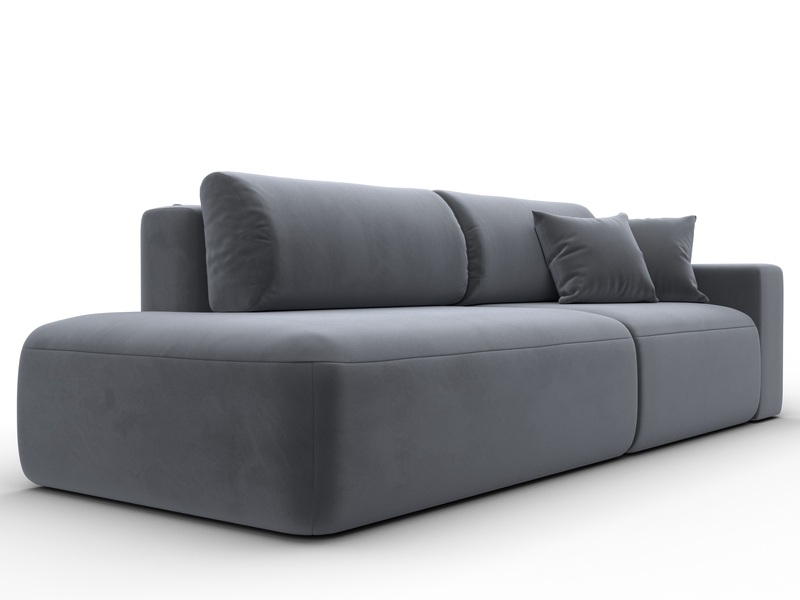 Диван прямой Лига-036 НПБ Модерн подлокотник справа, Велюр, SEVEN 17 серый