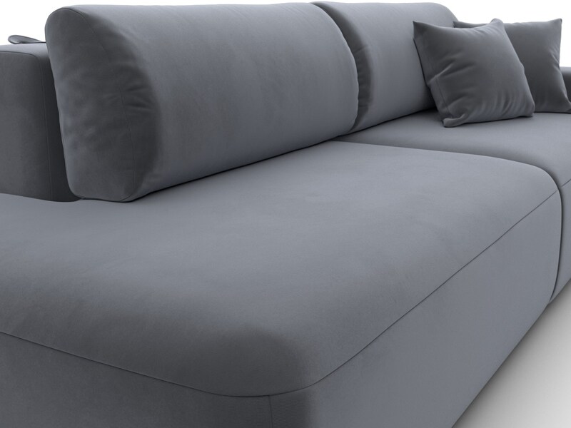 Диван прямой Лига-036 НПБ Модерн подлокотник справа, Велюр, SEVEN 17 серый