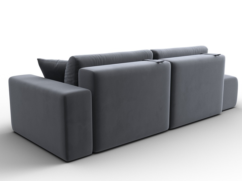 Диван прямой Лига-036 НПБ Модерн подлокотник справа, Велюр, SEVEN 17 серый