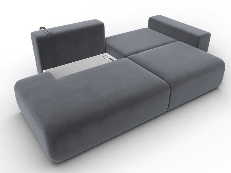 Диван прямой Лига-036 НПБ Модерн подлокотник справа, Велюр, SEVEN 17 серый