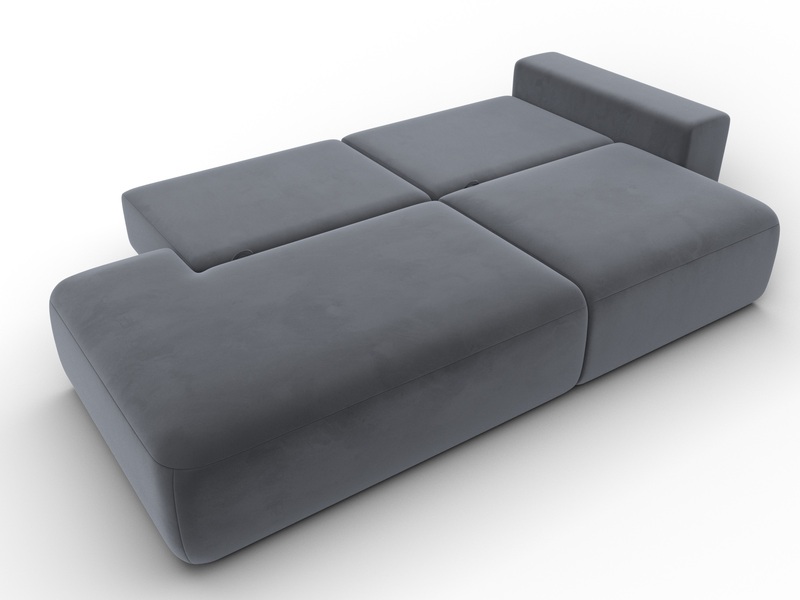 Диван прямой Лига-036 НПБ Модерн подлокотник справа, Велюр, SEVEN 17 серый