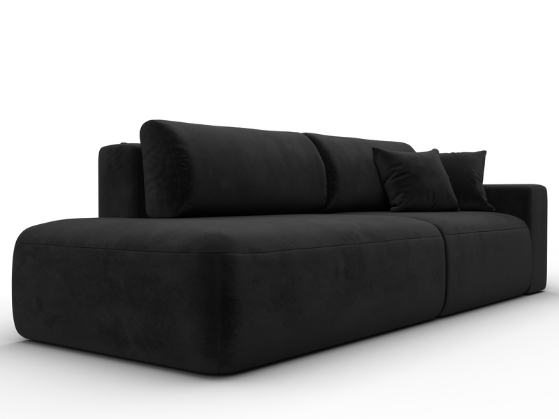 Диван прямой Лига-036 НПБ Модерн подлокотник справа, Велюр, SEVEN 35 черный