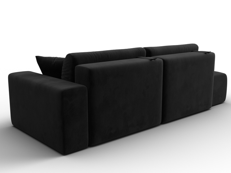 Диван прямой Лига-036 НПБ Модерн подлокотник справа, Велюр, SEVEN 35 черный