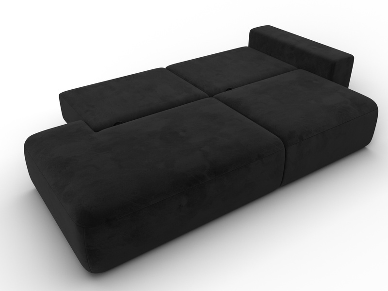 Диван прямой Лига-036 НПБ Модерн подлокотник справа, Велюр, SEVEN 35 черный