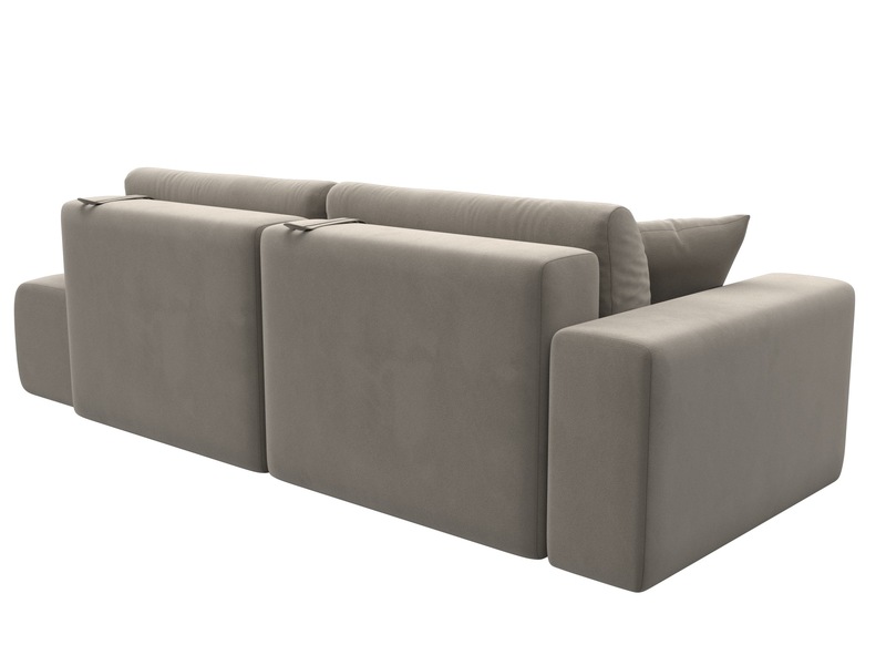 Диван прямой Лига-036 НПБ Модерн подлокотник слева, Микровельвет, Бежевый