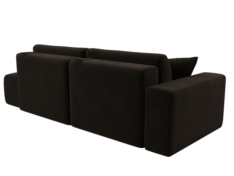 Диван прямой Лига-036 НПБ Модерн подлокотник слева, Микровельвет, Коричневый