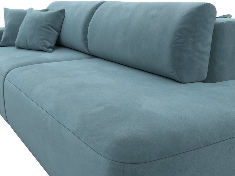 Диван прямой Лига-036 НПБ Модерн подлокотник слева, Велюр, SEVEN 113 бирюзовый