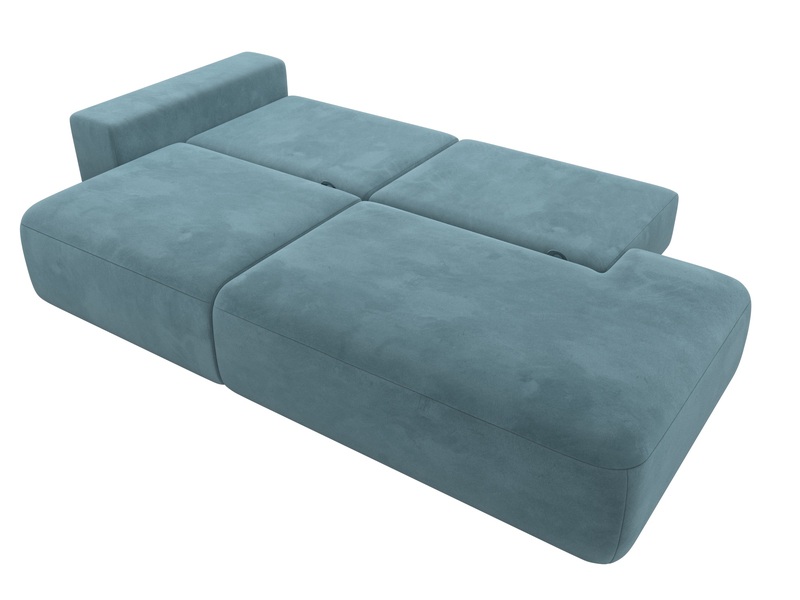 Диван прямой Лига-036 НПБ Модерн подлокотник слева, Велюр, SEVEN 113 бирюзовый