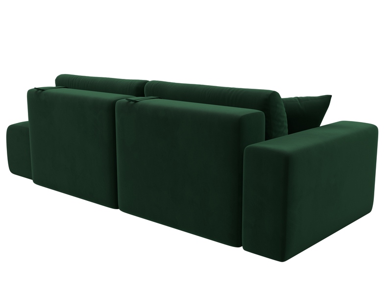 Диван прямой Лига-036 НПБ Модерн подлокотник слева, Велюр, SEVEN 626 зеленый