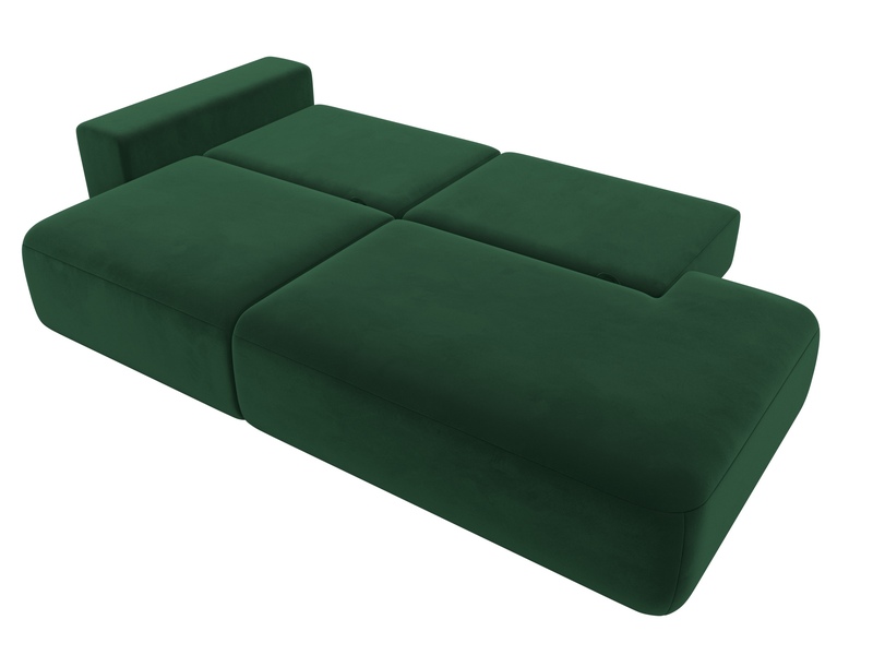 Диван прямой Лига-036 НПБ Модерн подлокотник слева, Велюр, SEVEN 626 зеленый