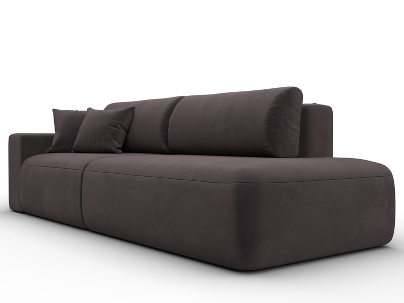 Диван прямой Лига-036 НПБ Модерн подлокотник слева, Велюр, SEVEN 727 коричневый