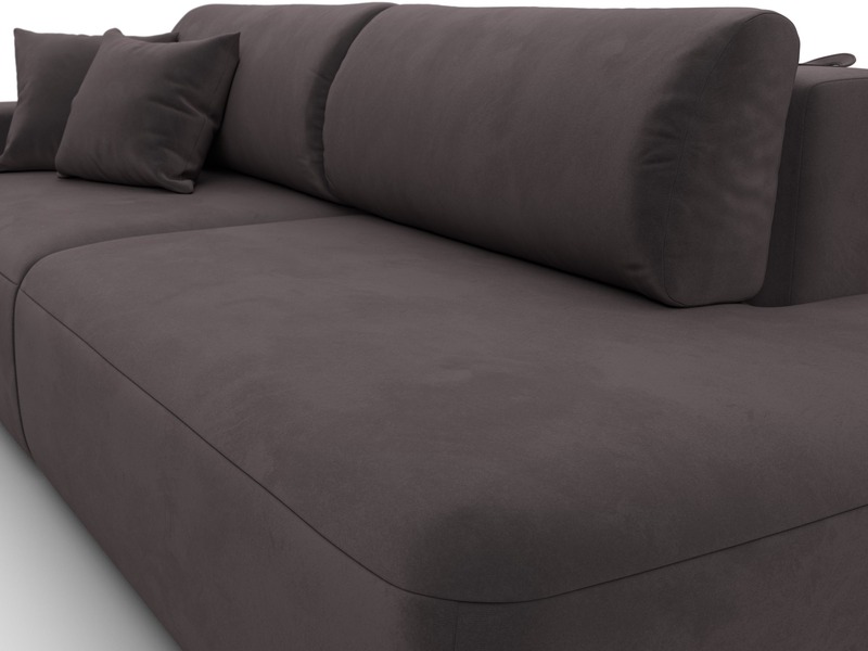 Диван прямой Лига-036 НПБ Модерн подлокотник слева, Велюр, SEVEN 727 коричневый