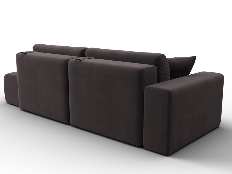 Диван прямой Лига-036 НПБ Модерн подлокотник слева, Велюр, SEVEN 727 коричневый