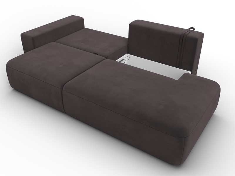 Диван прямой Лига-036 НПБ Модерн подлокотник слева, Велюр, SEVEN 727 коричневый