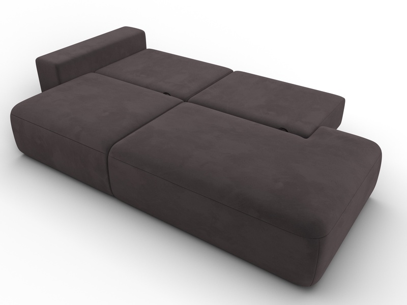 Диван прямой Лига-036 НПБ Модерн подлокотник слева, Велюр, SEVEN 727 коричневый